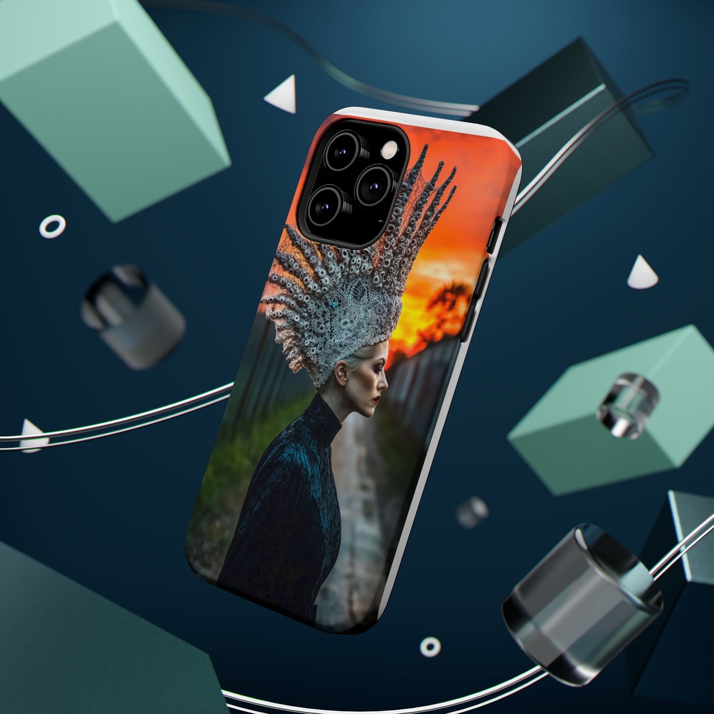 Sunset Goddess" Magnetic Wireless Charging iPhone Case by Moxie Jay