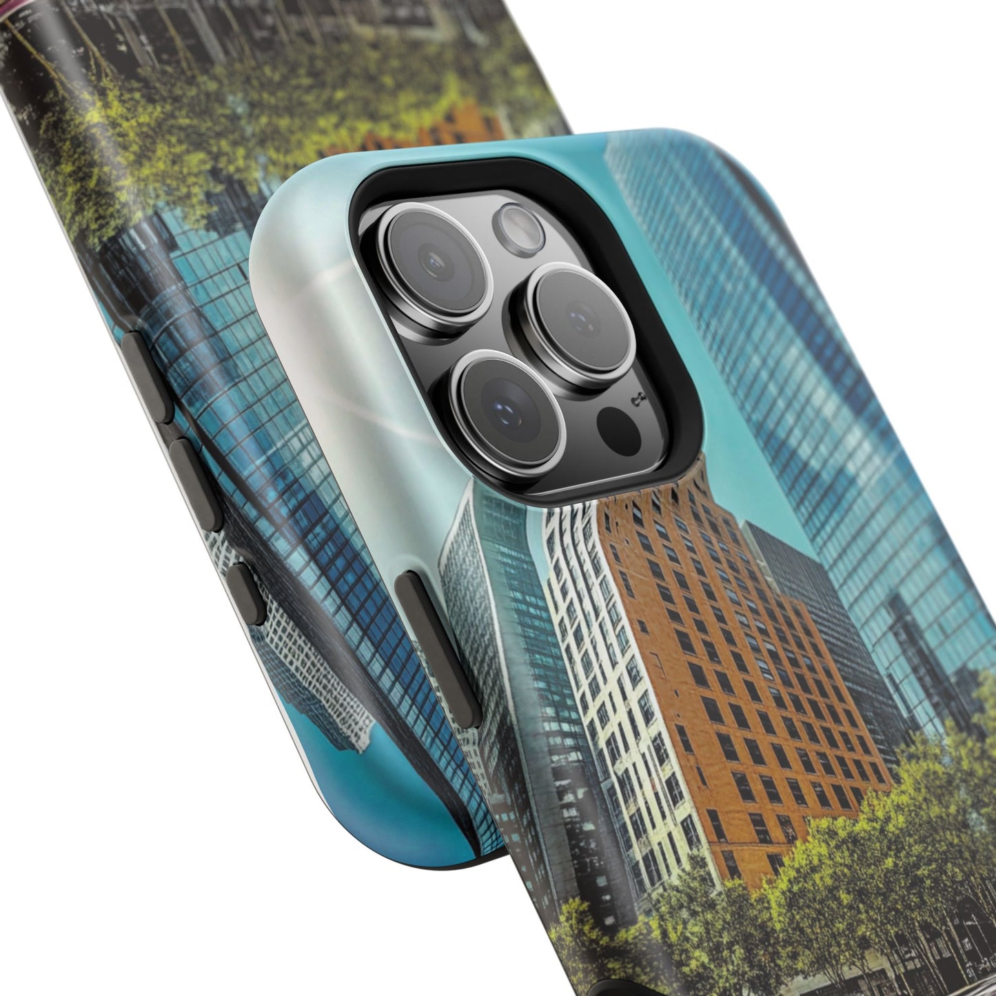 Phone Case Magnet Charger Cityscape Daisy Design