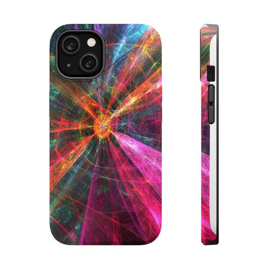 Luxurious Magnetic Wireless Charging Tough iPhone Case - “Trippy Starburst” by Moxie-Jay