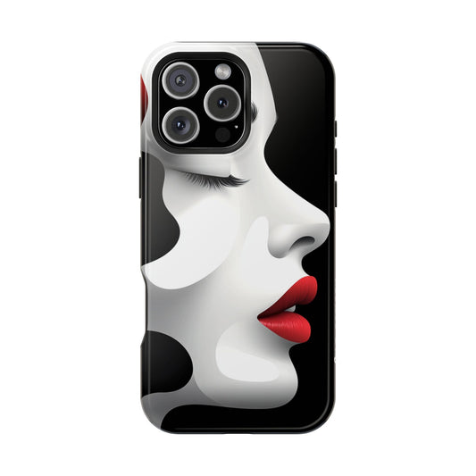 Artistic Magnetic Tough Case - Chic Face Design for iPhone