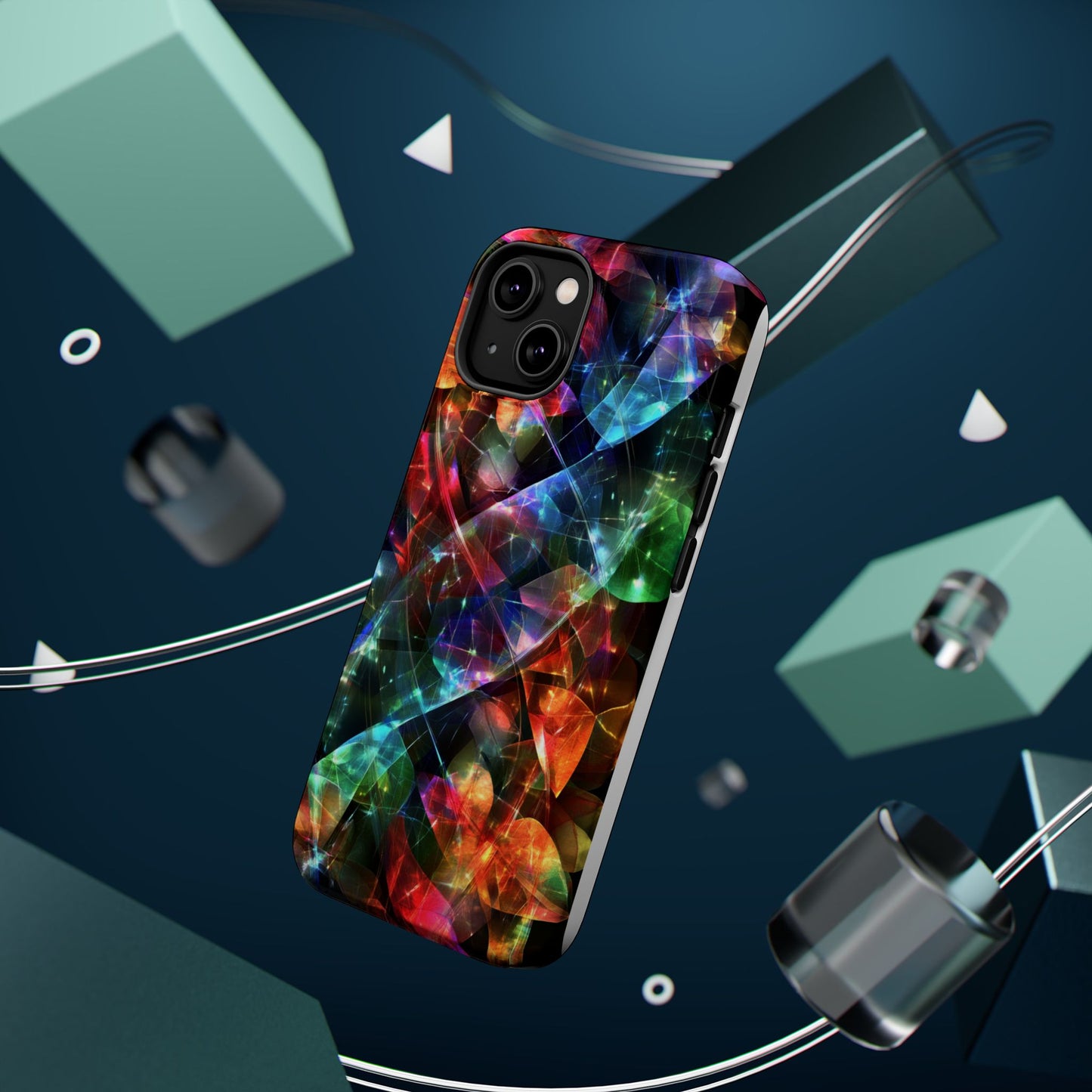 iPhone Case with Neon Colors Art by Moxie-Jay