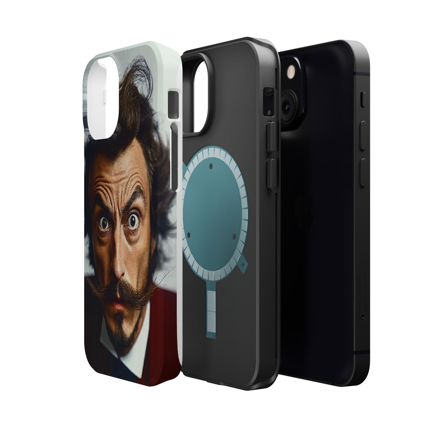 Luxurious Magnetic Wireless Charging Tough iPhone Case - “Close-Up Salvador Dali” by Moxie-Jay