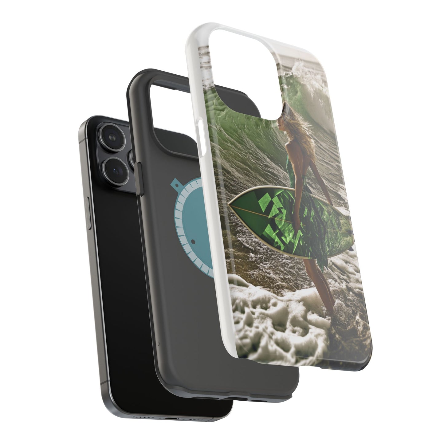 Surf's Up Chic" Luxury Magnetic Wireless Charging iPhone Case by Moxie Jay