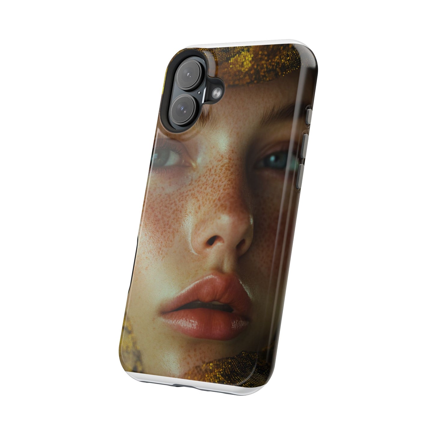 Phone Case - Close Up  Girl with Freckles Photography Magnetic Tough Cases