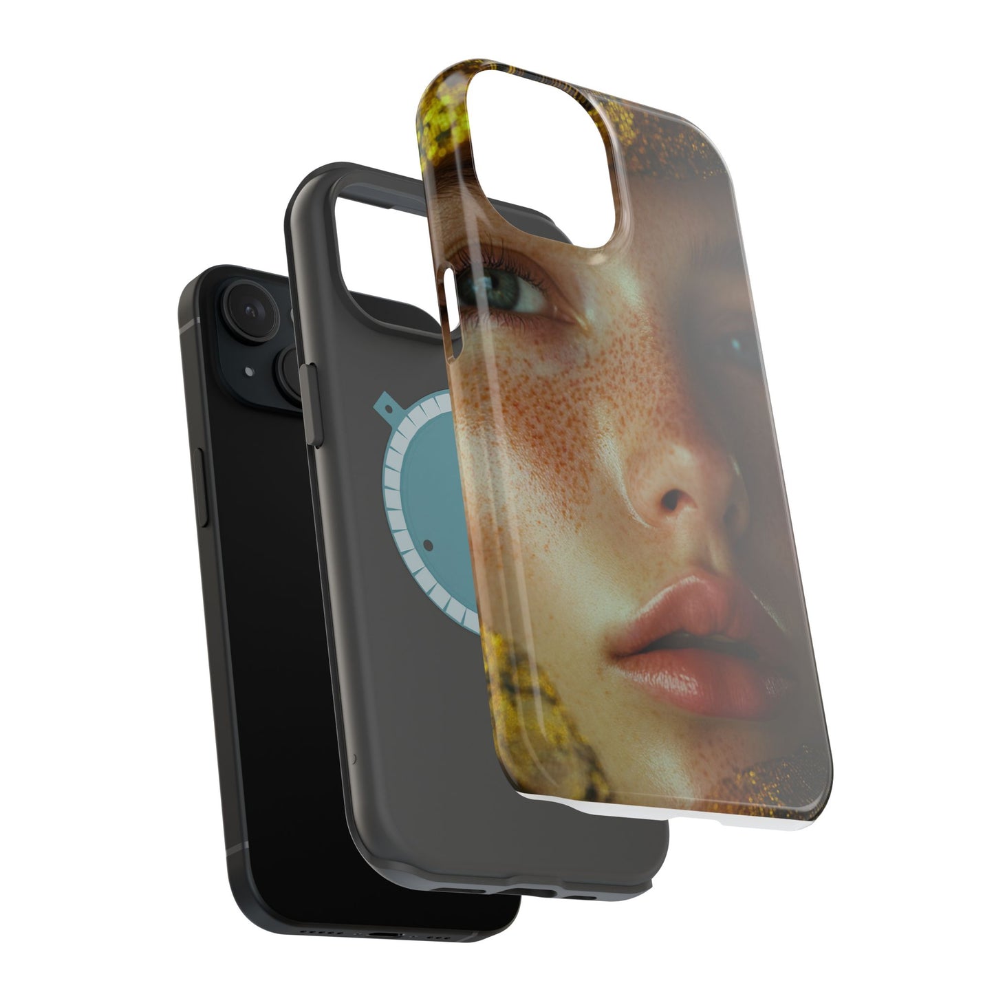 Phone Case - Close Up  Girl with Freckles Photography Magnetic Tough Cases