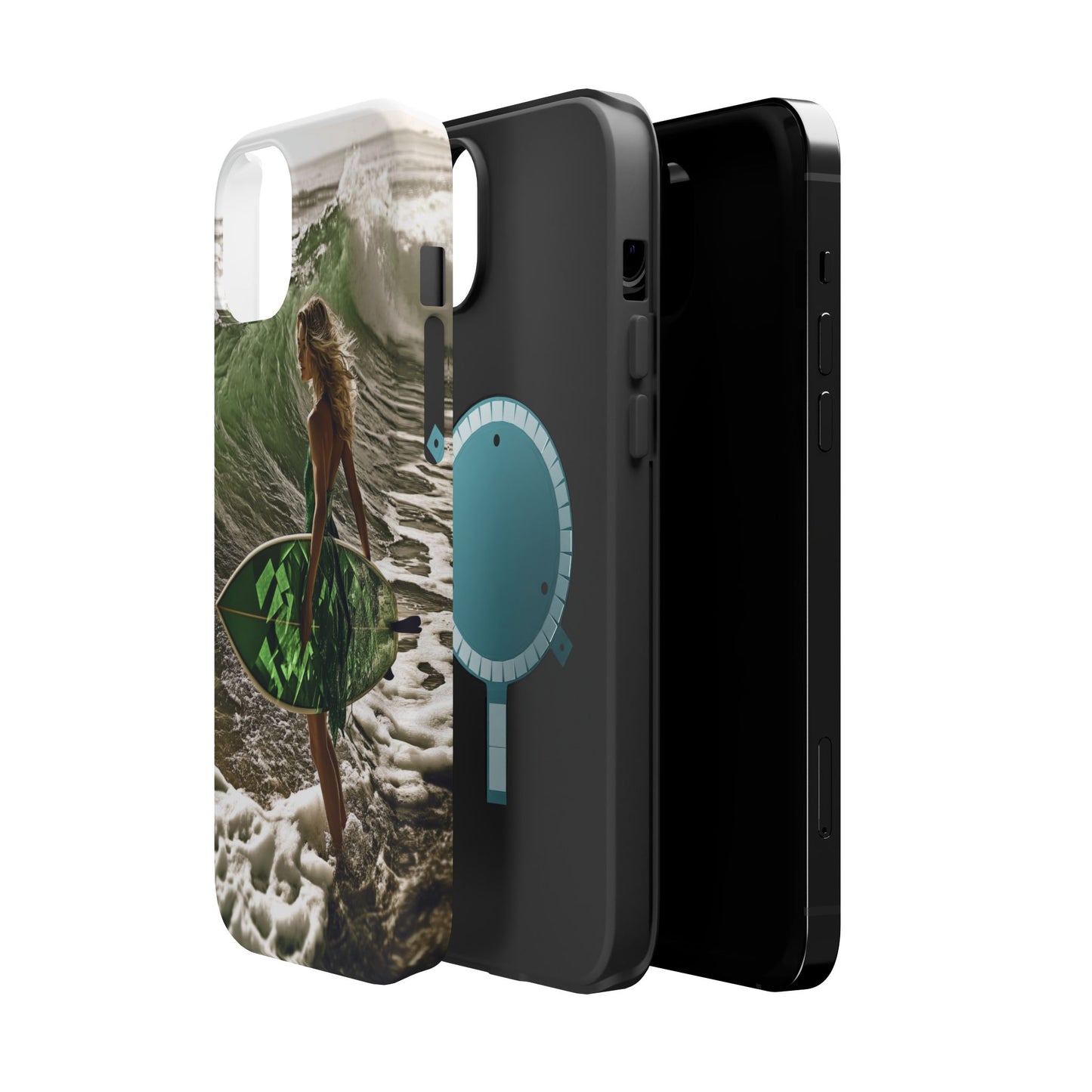 Surf's Up Chic" Luxury Magnetic Wireless Charging iPhone Case by Moxie Jay