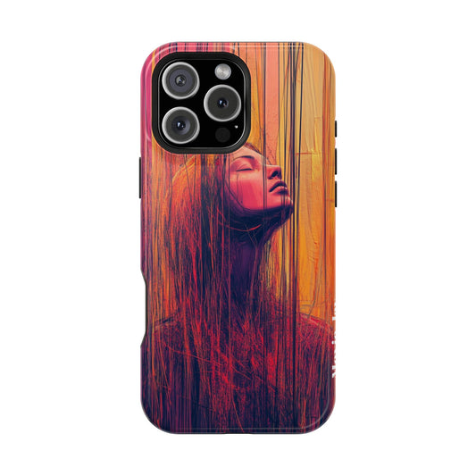 "Crimson Cascade" Luxury Magnetic Wireless Charging iPhone Case by Moxie Jay