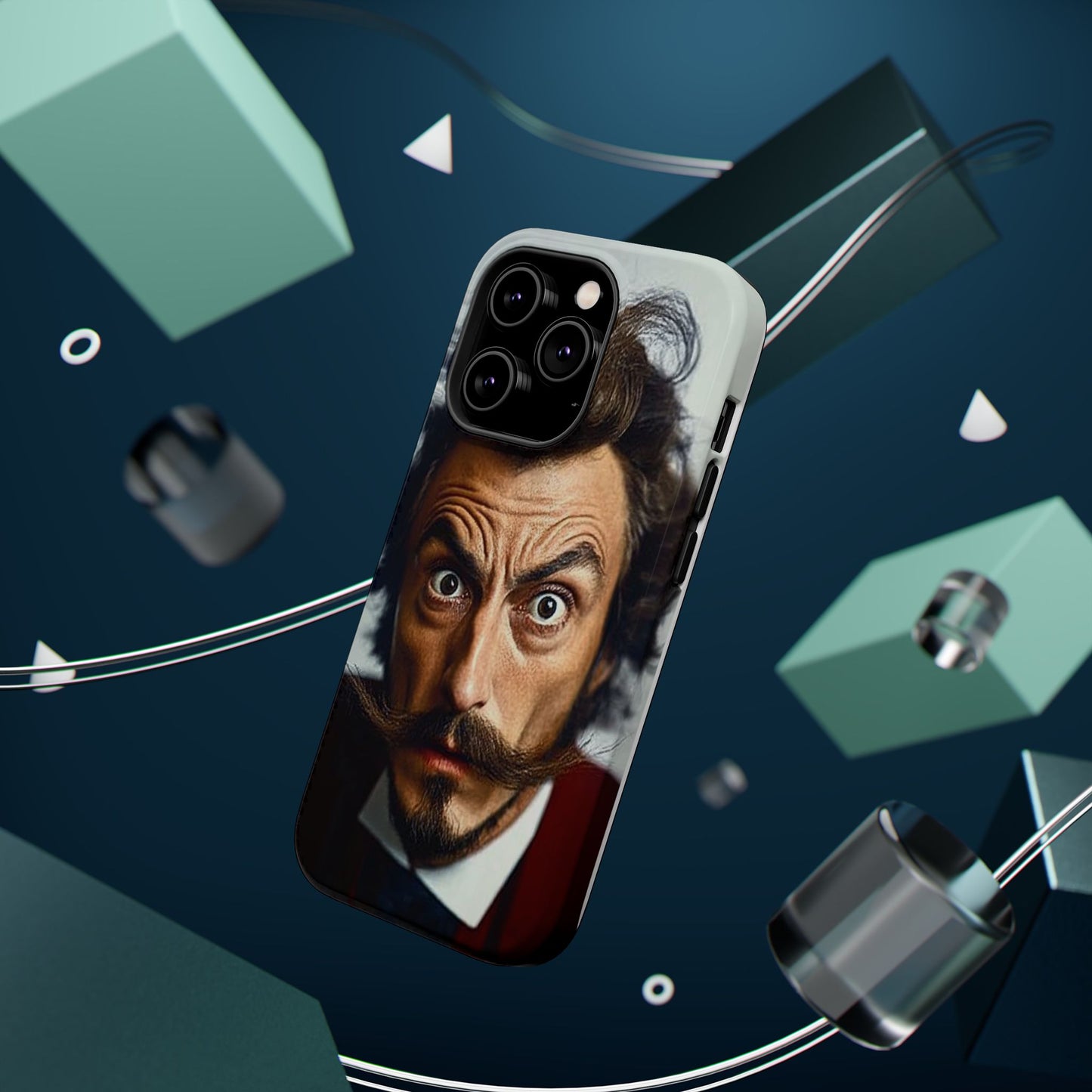 Luxurious Magnetic Wireless Charging Tough iPhone Case - “Close-Up Salvador Dali” by Moxie-Jay