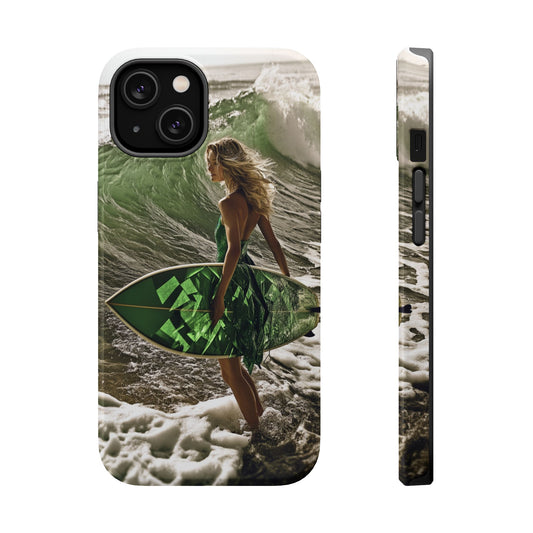 Surf's Up Chic" Luxury Magnetic Wireless Charging iPhone Case by Moxie Jay