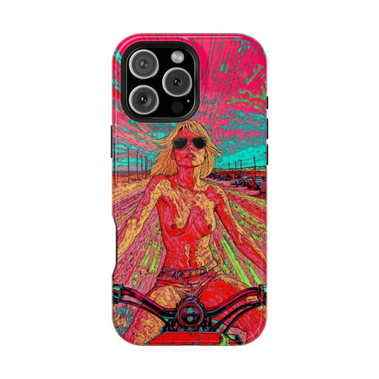 Tough Phone Cases - Topless Woman on Motorcycle