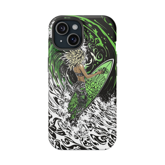 Luxurious Magnetic Wireless Charging Tough iPhone Case - "Surf's Up" by Moxie-Jay
