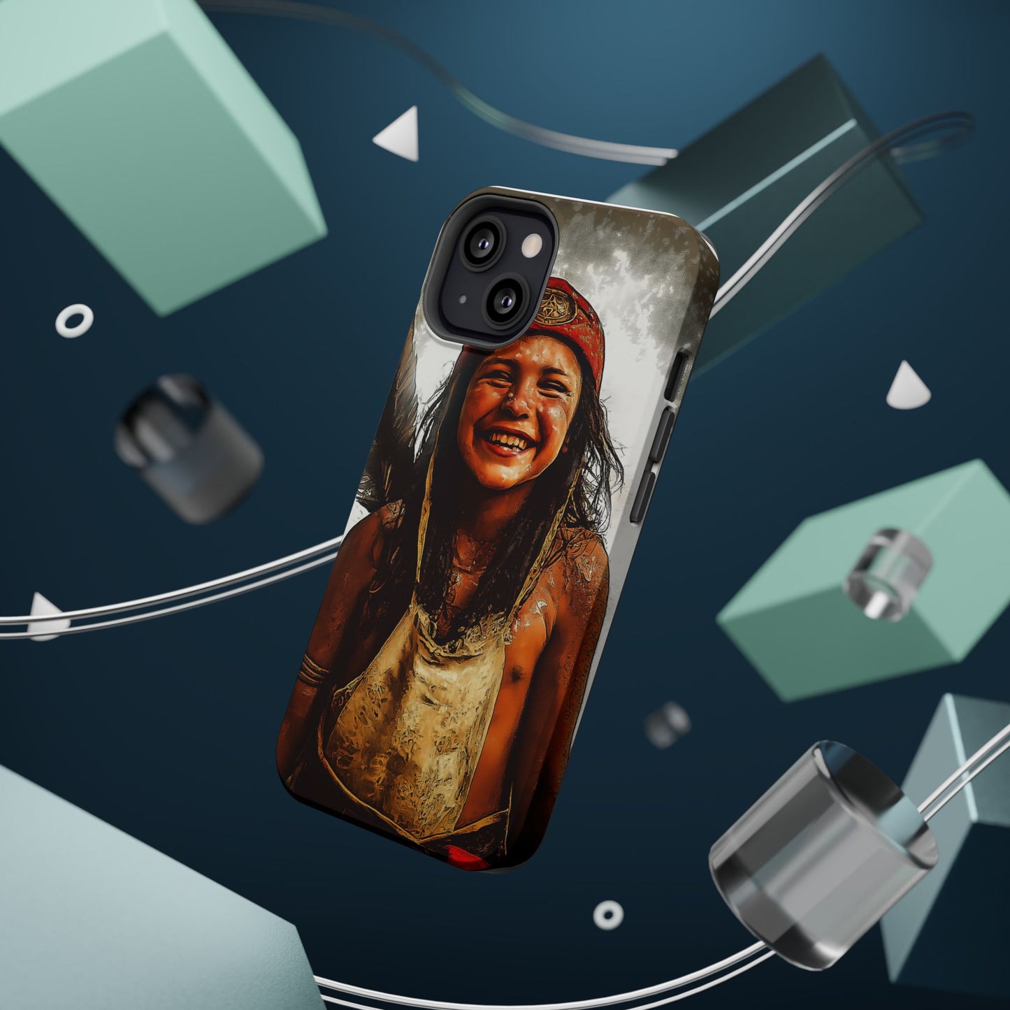 Luxurious Magnetic Wireless Charging Tough iPhone Case - Native Heritage Art by Moxie-Jay