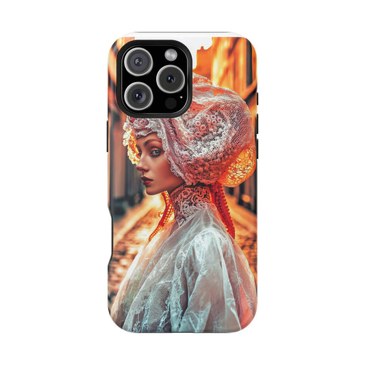 Futuristic Prairie Muse" Luxury Magnetic Wireless Charging iPhone Case by Moxie Jay