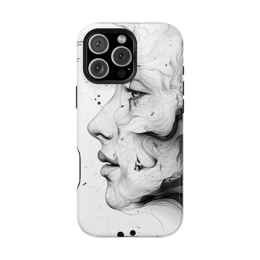 Artistic Magnetic Tough Case - Abstract Face Design for Aesthetic Appeal
