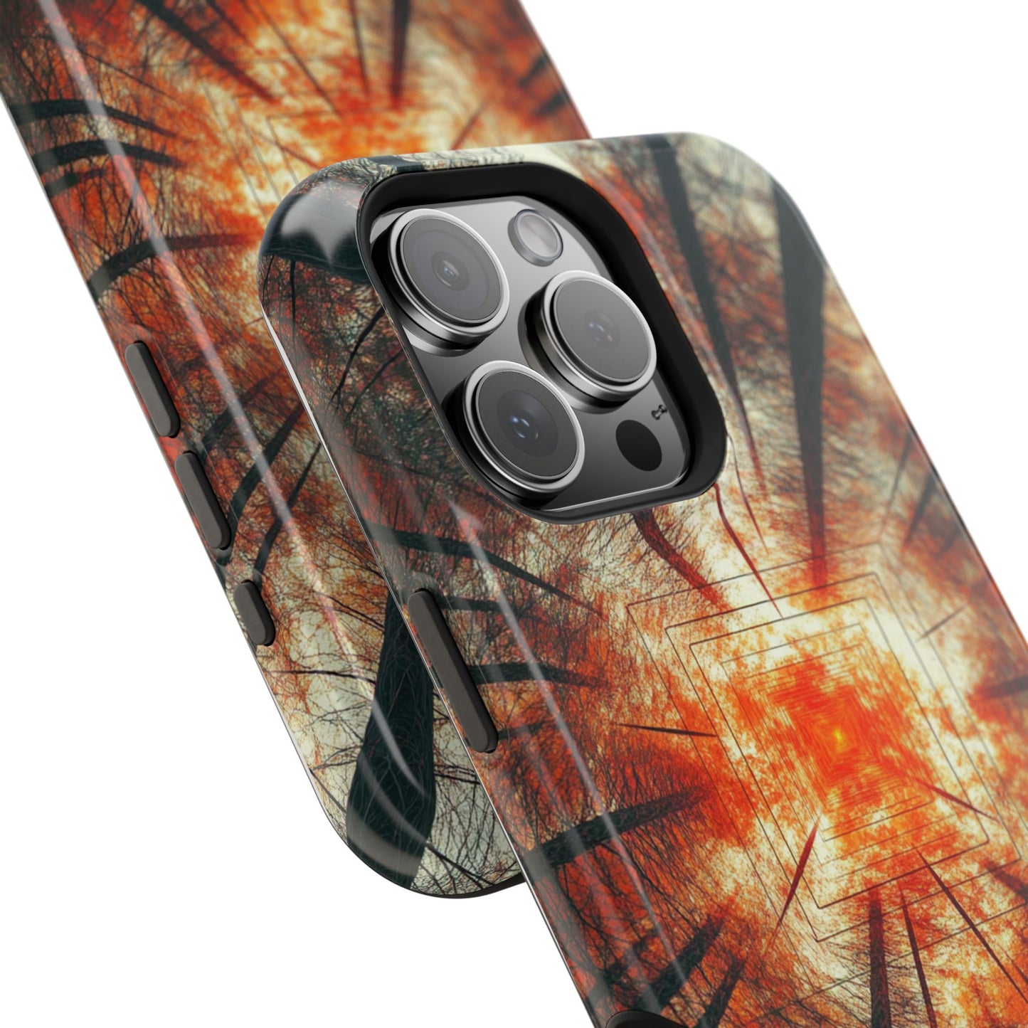 Wireless Charging Tough iPhone Case - Autumn Trees Art by Moxie-Jay