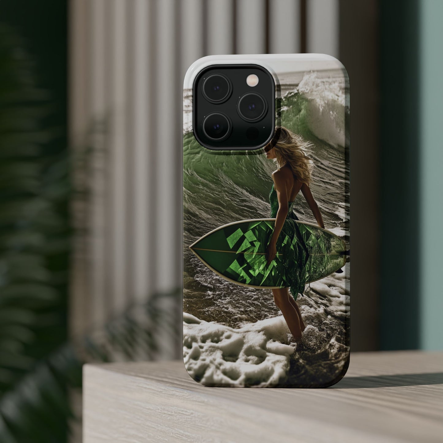 Surf's Up Chic" Luxury Magnetic Wireless Charging iPhone Case by Moxie Jay