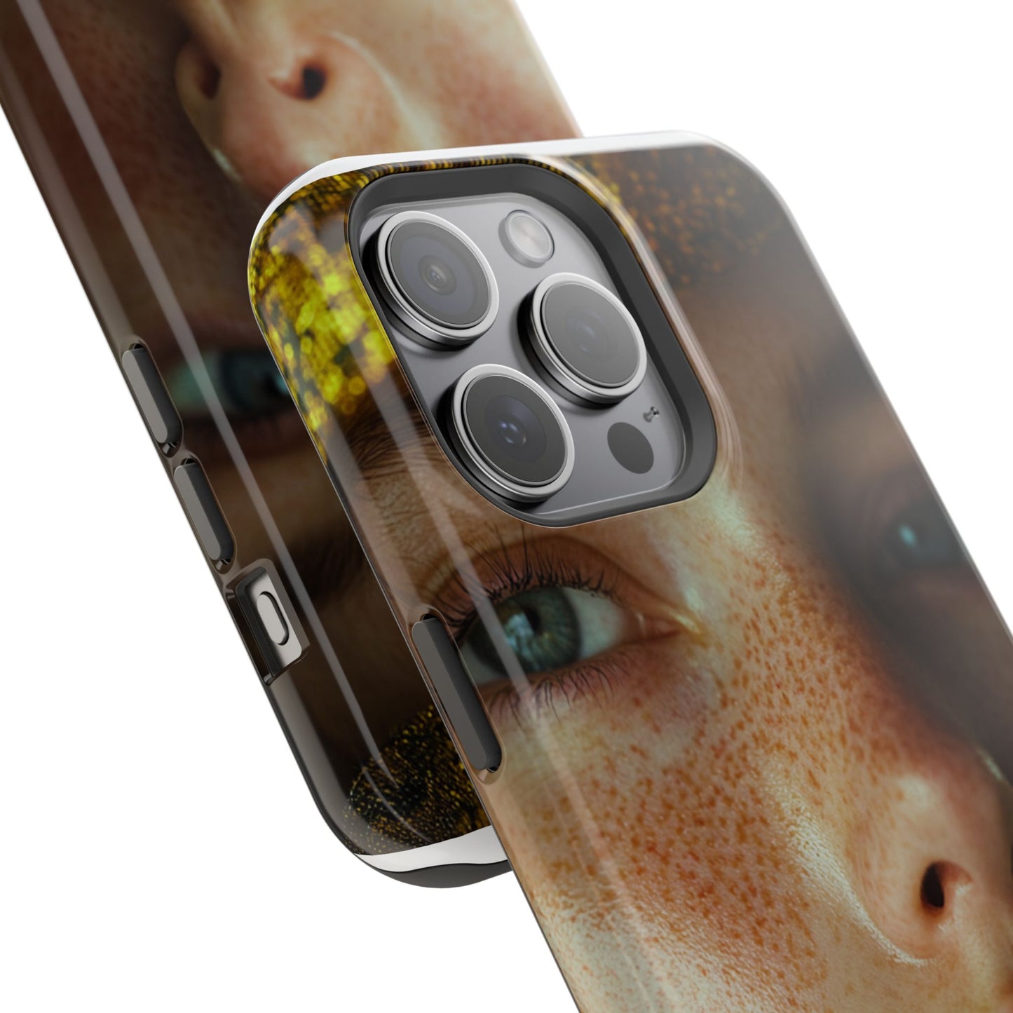 Phone Case - Close Up  Girl with Freckles Photography Magnetic Tough Cases