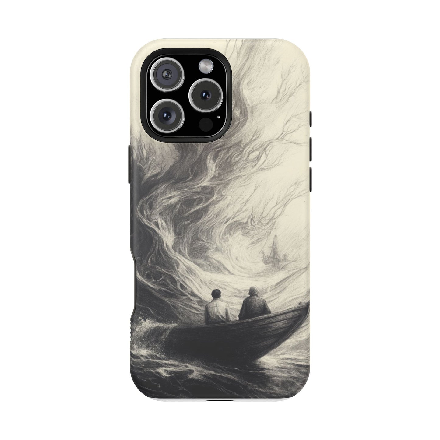 Magnetic Phone Case - Men in Boat Drawing by Moxie-Jay