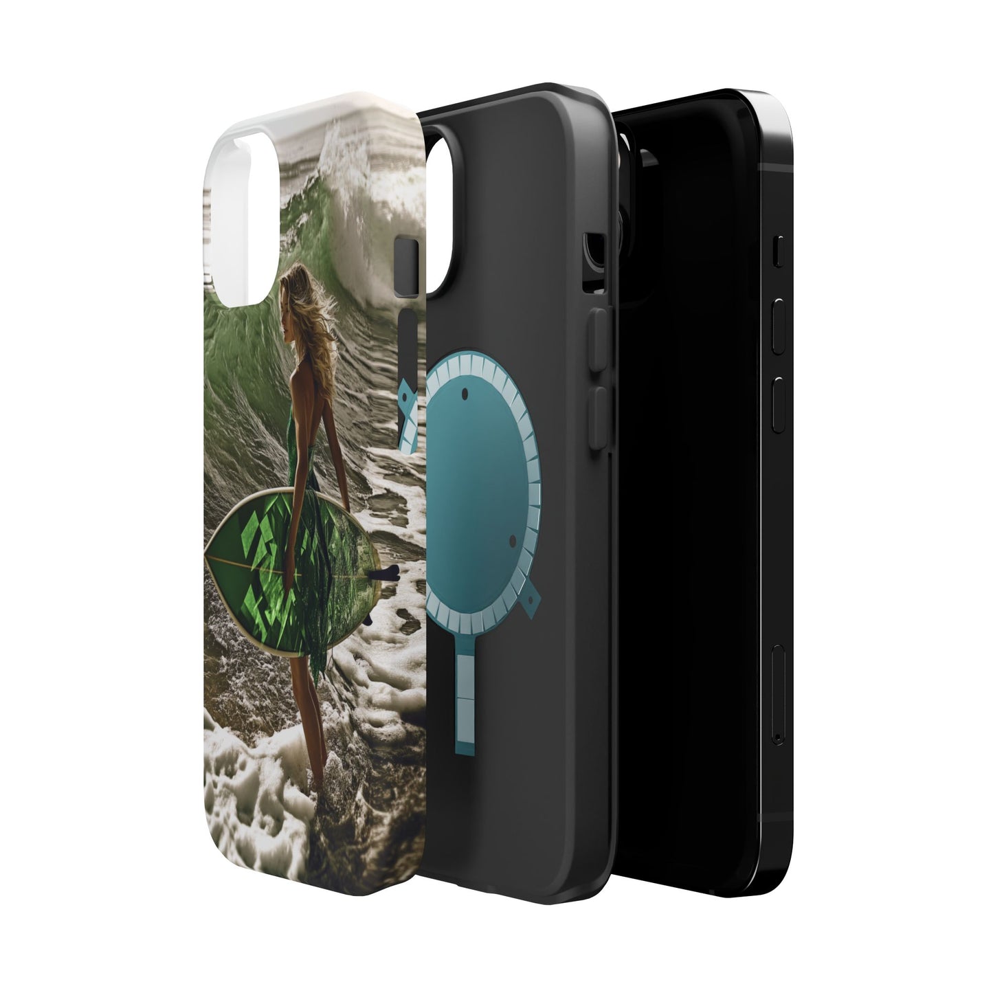Surf's Up Chic" Luxury Magnetic Wireless Charging iPhone Case by Moxie Jay