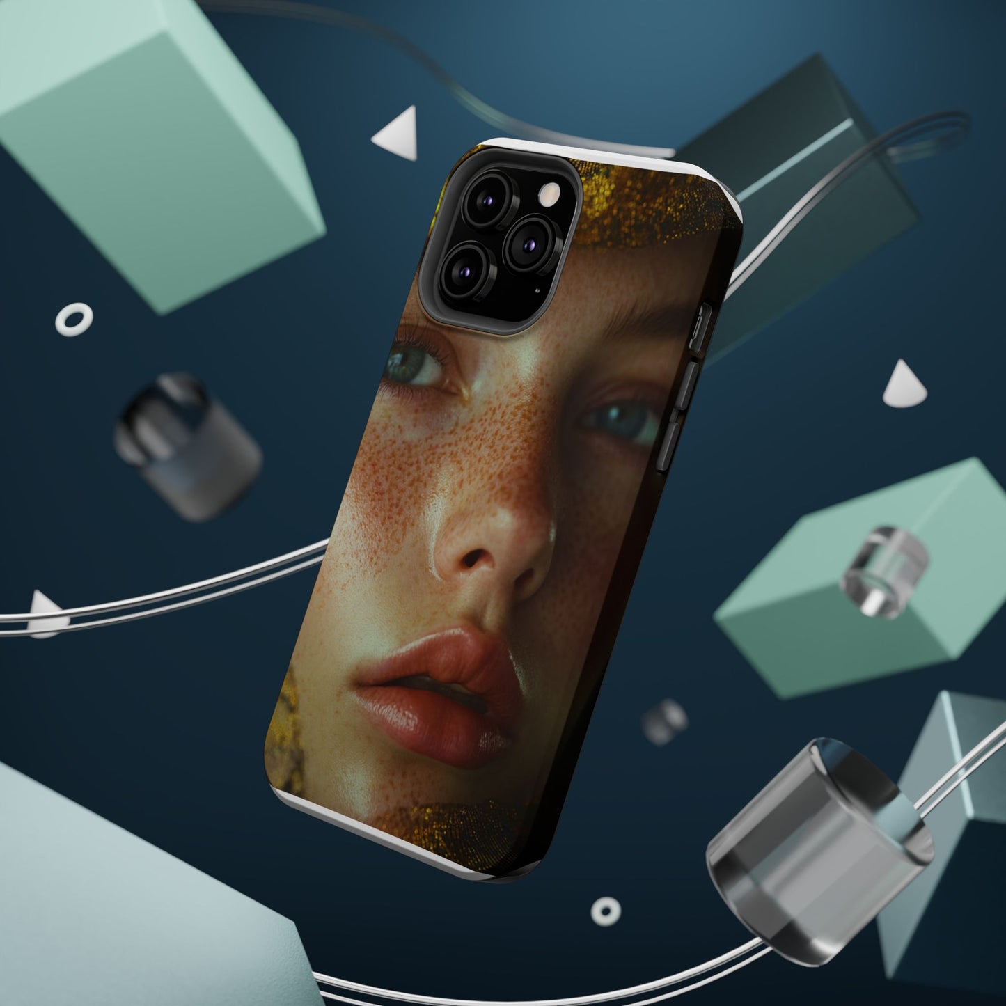 Phone Case - Close Up  Girl with Freckles Photography Magnetic Tough Cases
