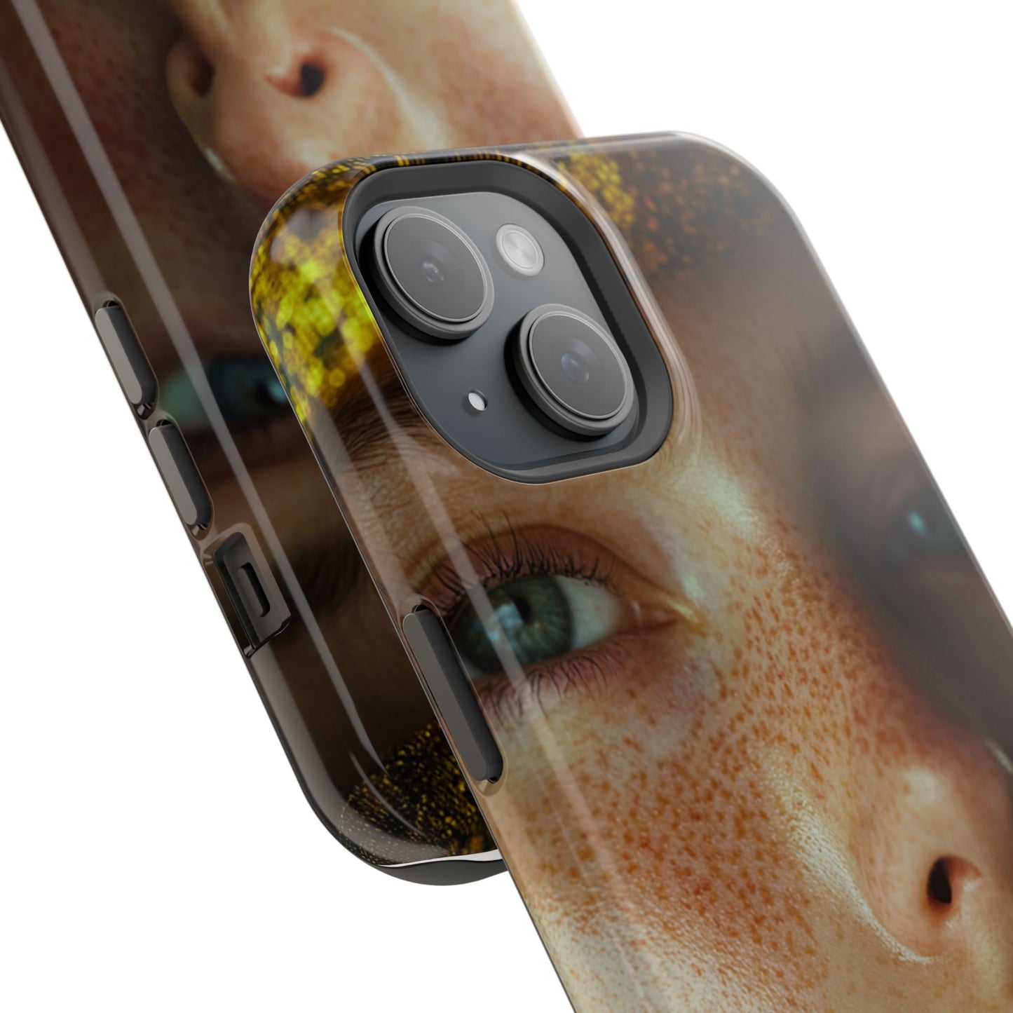 Phone Case - Close Up  Girl with Freckles Photography Magnetic Tough Cases