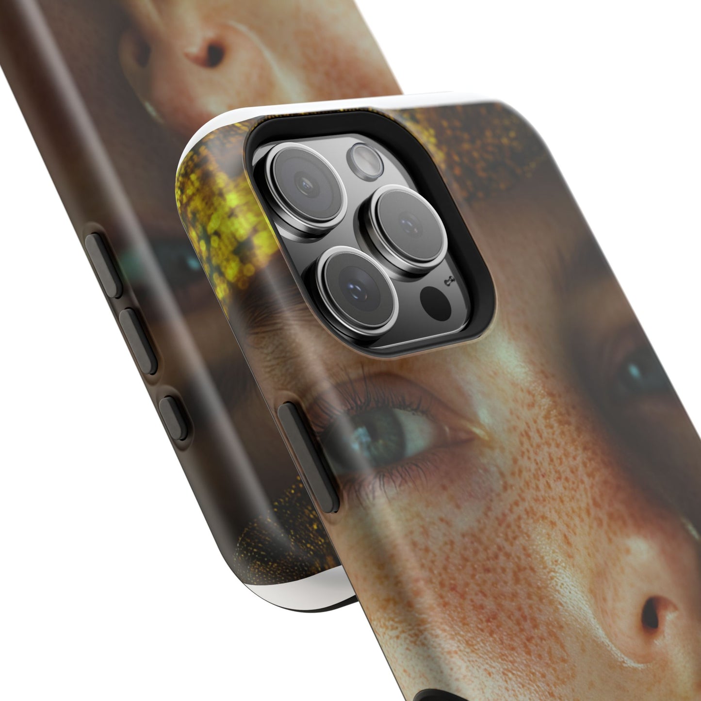 Phone Case - Close Up  Girl with Freckles Photography Magnetic Tough Cases