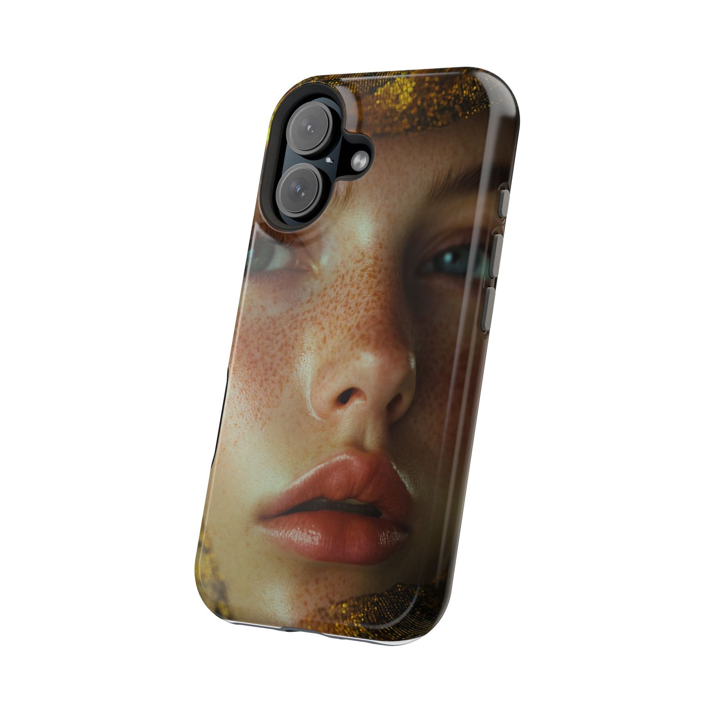Phone Case - Close Up  Girl with Freckles Photography Magnetic Tough Cases