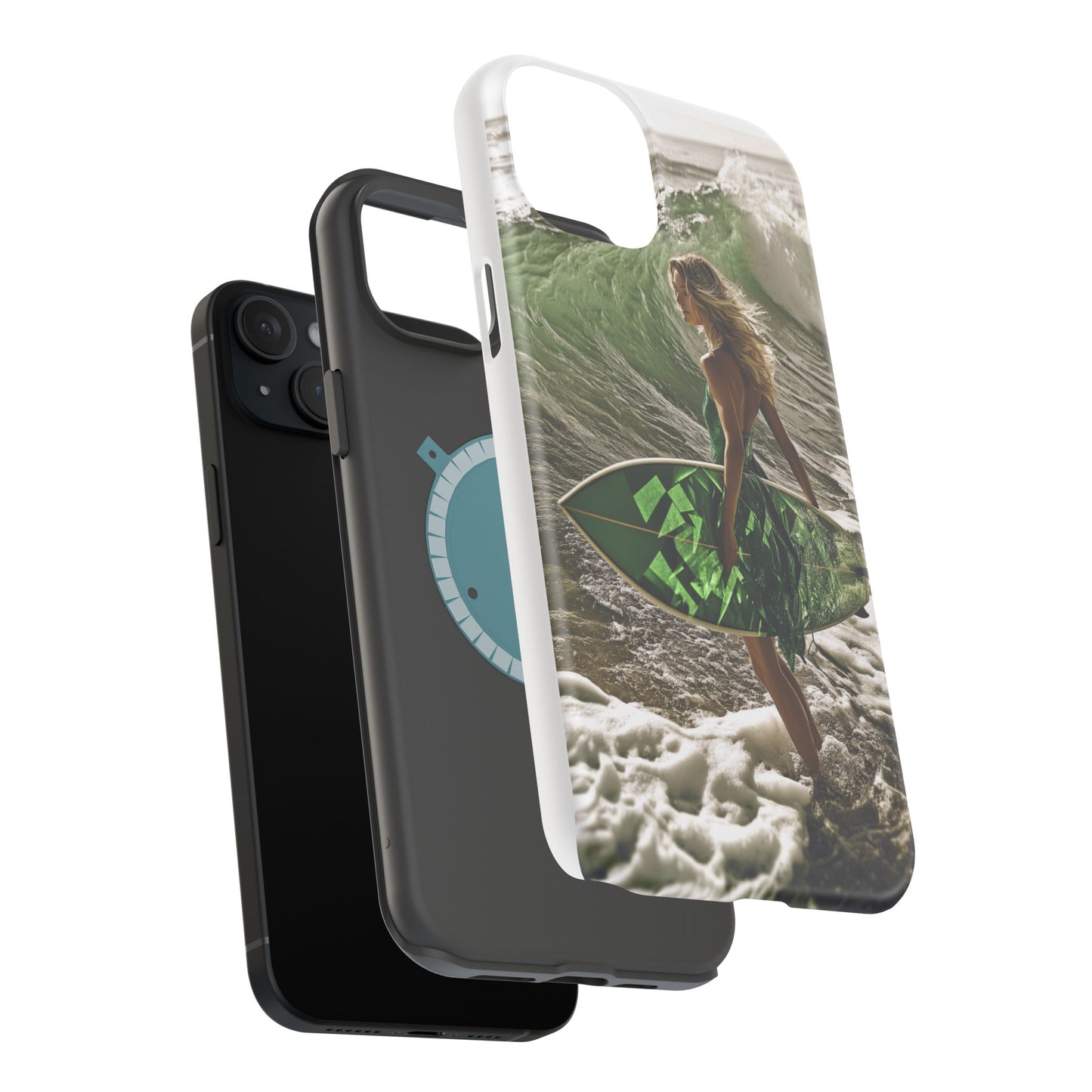 Surf's Up Chic" Luxury Magnetic Wireless Charging iPhone Case by Moxie Jay