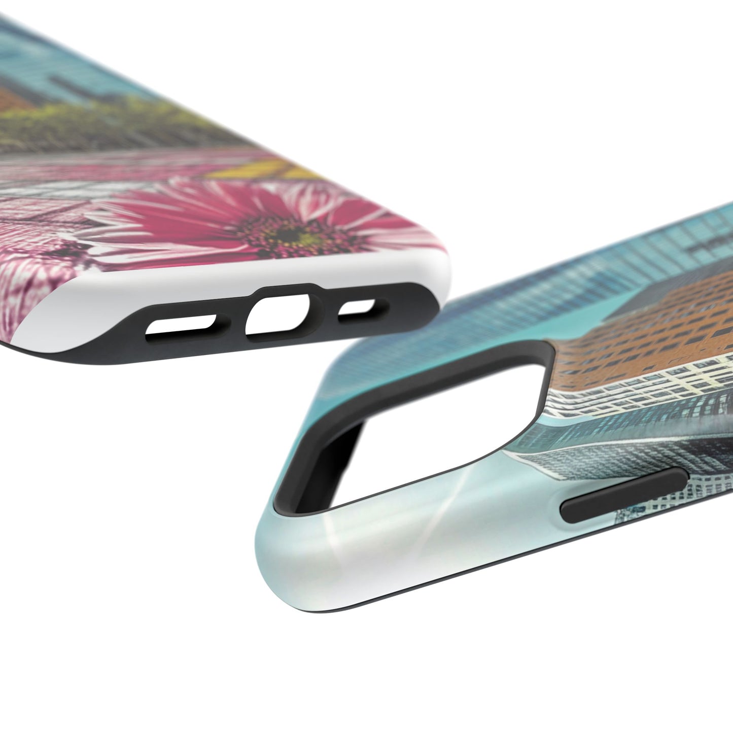 Phone Case Magnet Charger Cityscape Daisy Design