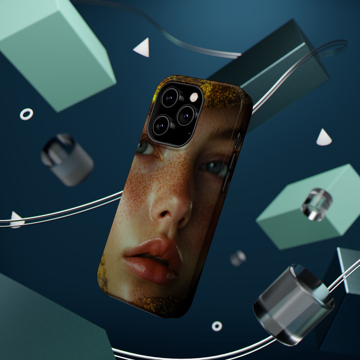 Phone Case - Close Up  Girl with Freckles Photography Magnetic Tough Cases