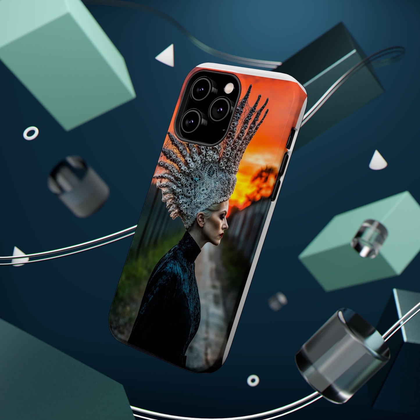 Sunset Goddess" Magnetic Wireless Charging iPhone Case by Moxie Jay